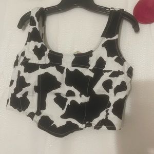 Black and white crop top, Large in size